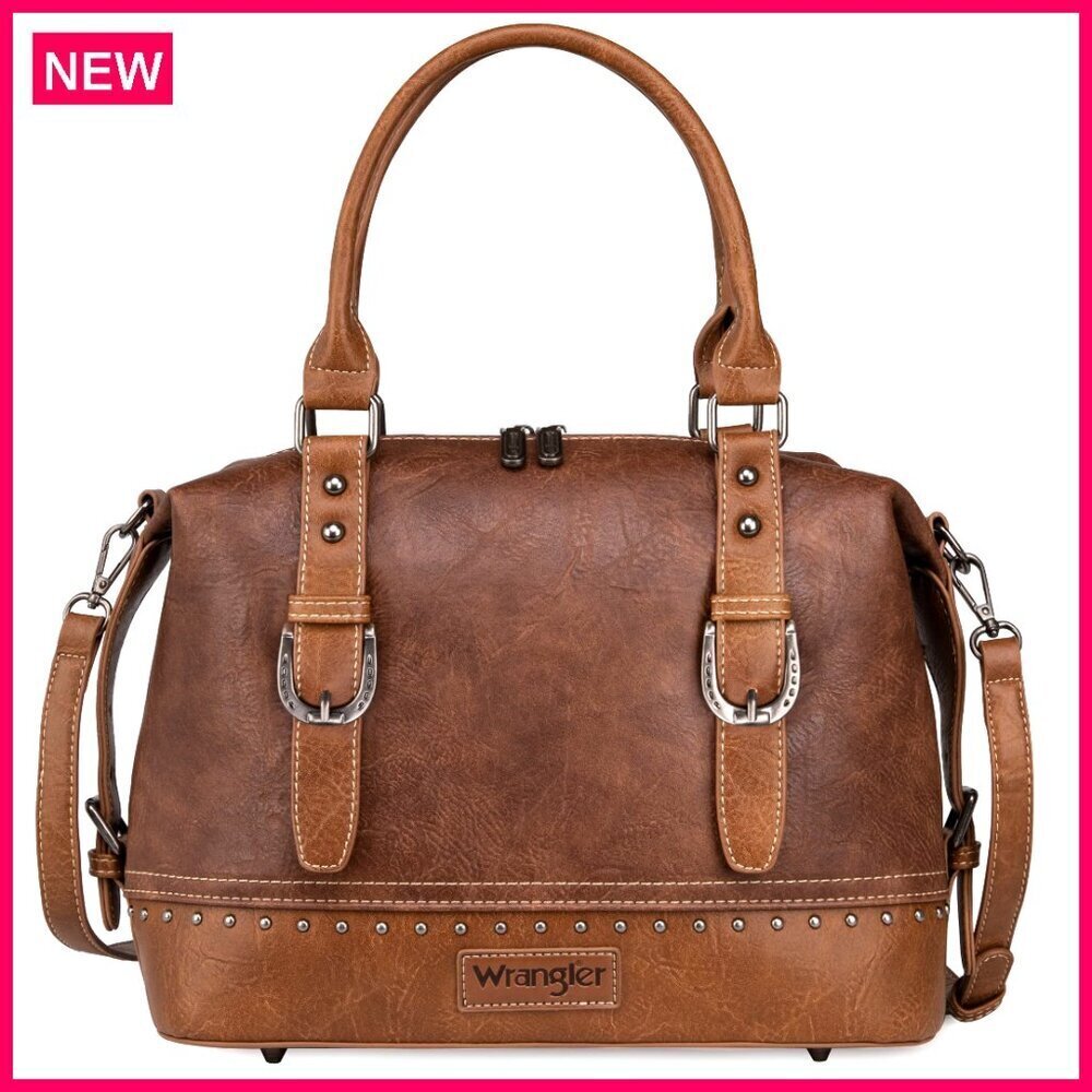 Western Barrel Satchel Purse with Detachable Strap, Lightweight Spacious Handbag